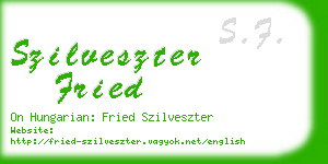 szilveszter fried business card